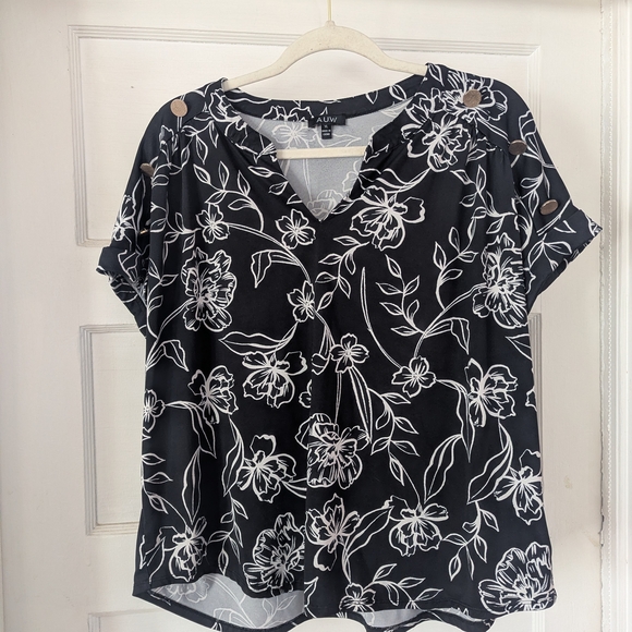 As U Wish Tops - Black Floral Women Top